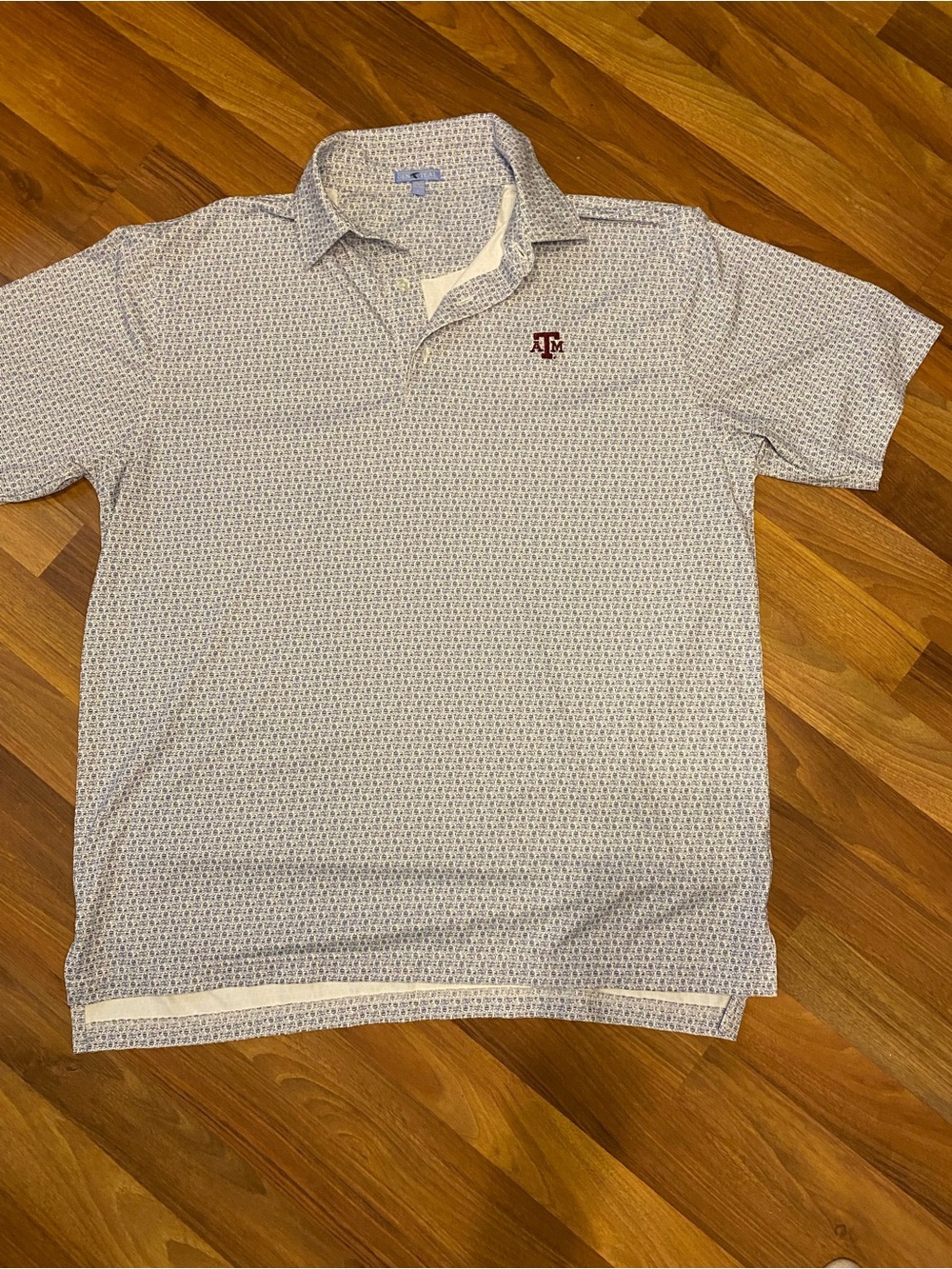 Texas A&M Genteal polo Light Blue Patterned Men's Polo Shirt
